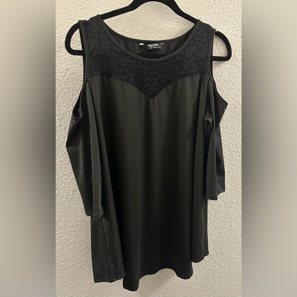 Zeagoo Cold Shoulder Black Lace XL